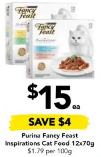 Drakes Purina Fancy Feast Inspirations Cat Food 12x70g offer