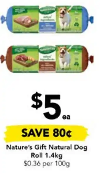 Drakes Nature's Gift Natural Dog Roll 1.4kg offer