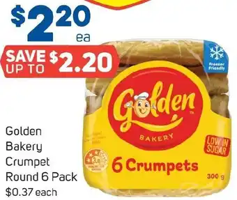 Foodland Golden Bakery Crumpet Round 6 Pack offer