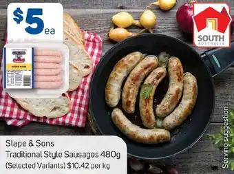 Foodland Slape & Sons Traditional Style Sausages 480g offer