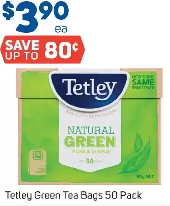 Foodland Tetley Green Tea Bags 50 Pack offer