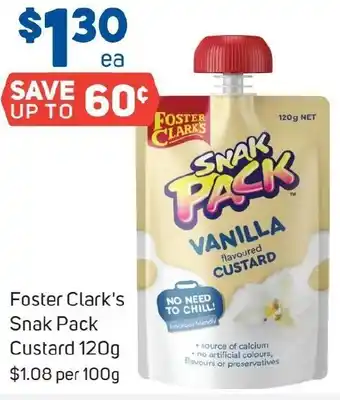 Foodland Foster Clark's Snak Pack Custard 120g offer