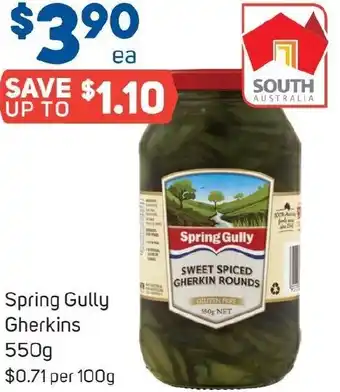 Foodland Spring Gully Gherkins 550g offer