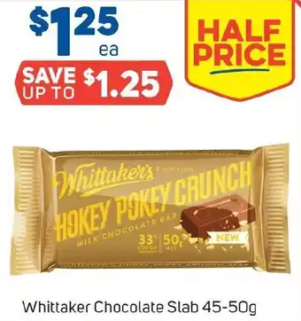Foodland Whittaker Chocolate Slab 45-50g offer
