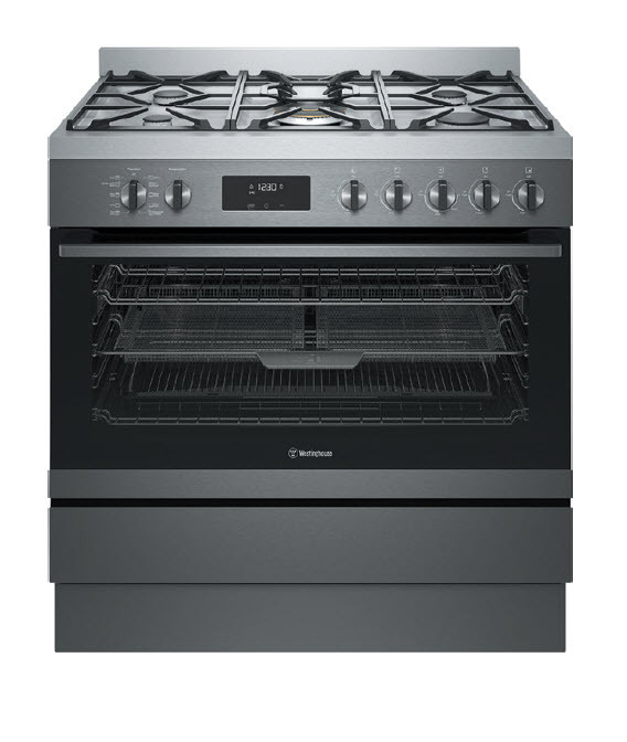 Westinghouse 90cm dual fuel pyrolytic freestanding cooker offer at