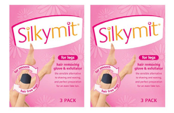 Silkymit for legs hair removing glove & exfoliator 3 pack