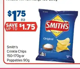Foodland Smith's Crinkle Chips 150-170g or Poppables 90g offer