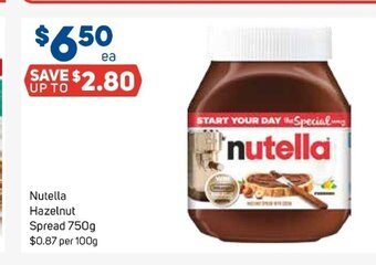 Foodland Nutella Hazelnut Spread 750g offer