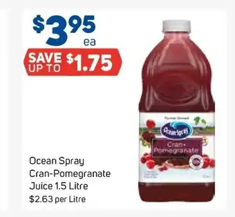 Foodland Ocean Spray Cran-Raspberry Juice 1.5 Litre offer