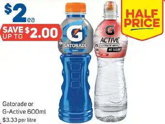 Foodland Gatorade or G-Active 600ml offer