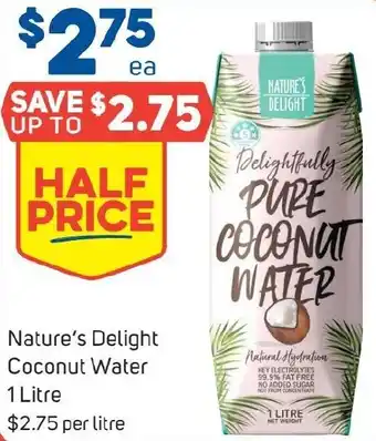 Foodland Nature's Delight Coconut Water 1 Litre offer