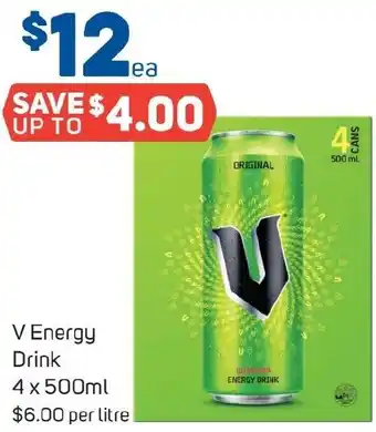 Foodland V Energy Drink 4 x 500ml offer