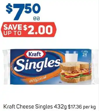 Foodland Kraft Cheese Singles 432g offer