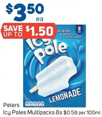 Foodland Peters Icy Poles Multipacks 8s offer