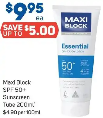 Foodland Maxi Block SPF 50+ Sunscreen Tube 200ml offer