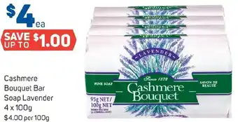 Foodland Cashmere Bouquet Bar Soap Lavender 4 x 100g offer
