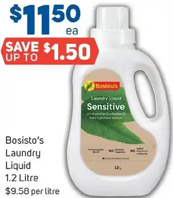 Foodland Bosisto's Laundry Liquid 1.2 Litre offer
