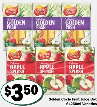Friendly Grocer Golden Circle Fruit Juice Box 6x250ml offer