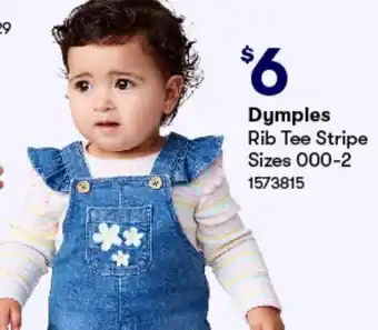 BIG W Dymples Rib Tee Stripe Sizes 000-2 offer