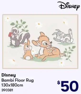 BIG W Disney Bambi Floor Rug 130x180cm offer