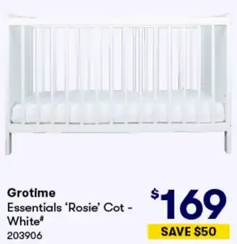 BIG W Grotime Essentials 'Rosie' Cot - White offer