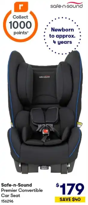 BIG W Safe-n-Sound Premier Convertible Car Seat offer