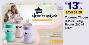 BIG W Tommee Tippee 3-Pack Baby Bottles 260ml offer