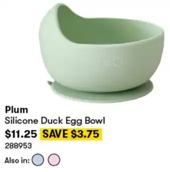 BIG W Plum Silicone Duck Egg Bowl offer
