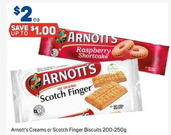 Foodland Arnott's Creams or Scotch Finger Biscuits 200-250g offer