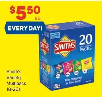 Foodland Smith's Variety Multipack 18-20s offer