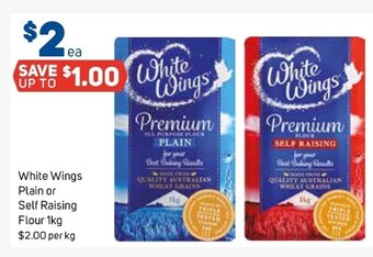 Foodland White Wings Plain or Self Raising Flour 1kg offer