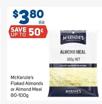 Foodland McKenzie's Flaked Almonds or Almond Meal 80-100g offer