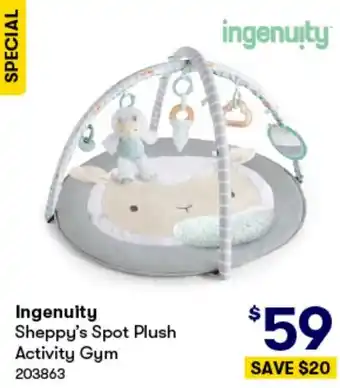 BIG W Ingenuity Sheppy's Spot Plush Activity Gym offer