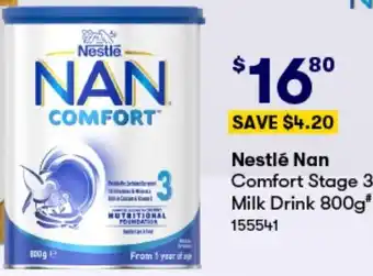 BIG W Nestlé Nan Comfort Stage 3 Milk Drink 800g offer