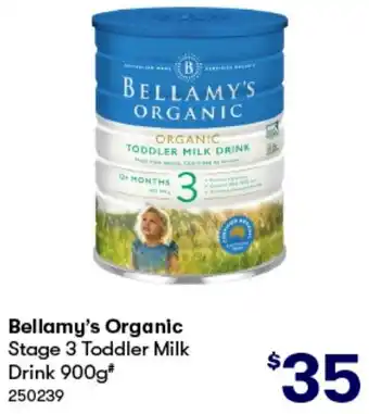 Bellamy's Organic Stage 3 Toddler Milk Drink 900g