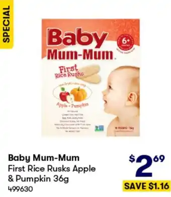 BIG W Baby Mum-Mum First Rice Rusks Apple Pumpkin 36g offer