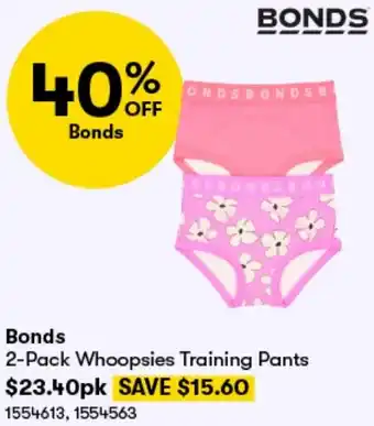 BIG W Bonds 2-Pack Whoopsies Training Pants offer