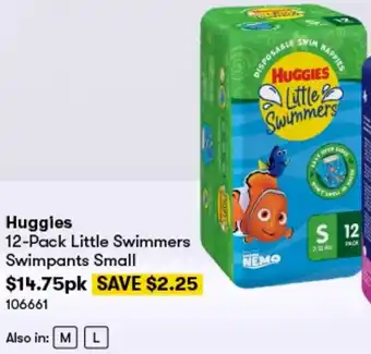BIG W Huggies 12-Pack Little Swimmers Swimpants Small offer