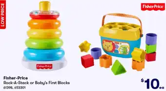 BIG W Fisher-Price Rock-A-Stack or Baby's First Blocks offer