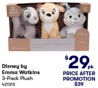 BIG W Disney by Emma Watkins 3-Pack Plush offer