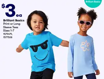 BIG W Brilliant Basics Print or Long Sleeve Tees offer