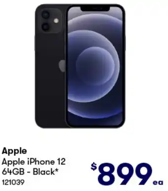 BIG W Apple Apple iPhone 12 64GB - Black offer
