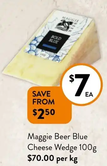 Foodworks Maggie Beer Blue Cheese Wedge 100g offer