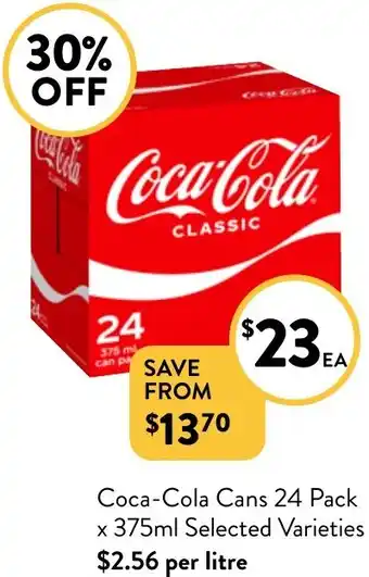 Coca-Cola Cans 24 Pack x 375ml