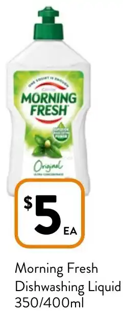 Foodworks Morning Fresh Dishwashing Liquid 350/400ml offer