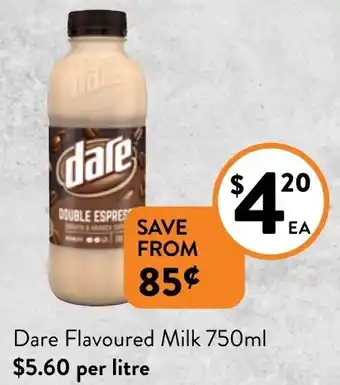 Foodworks Dare Flavoured Milk 750ml offer