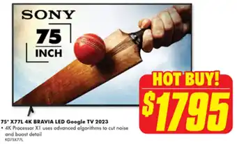 The Good Guys SONY 75* X77L 4K BRAVIA LED Google TV 2023 offer