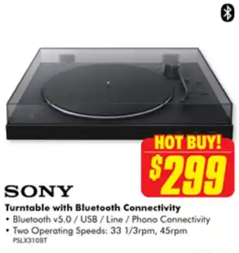 The Good Guys SONY Turntable with Bluetooth Connectivity offer
