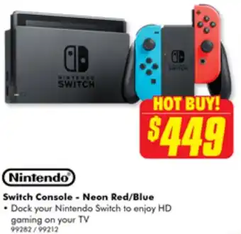 The Good Guys Nintendo Switch Console - Neon Red/Blue offer