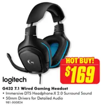 The Good Guys logitech G432 7.1 Wired Gaming Headset offer